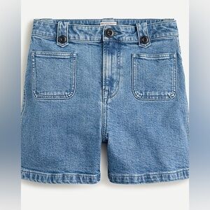 J. Crew Blue Front Pocket Denim Sky Fall Wash High Rise Jean Shorts 10